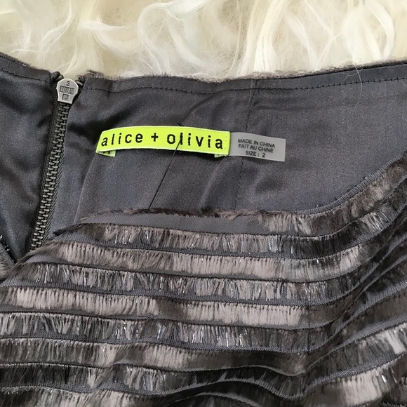 Alice and Olivia Sylvana Faux Fur Miniskirt - Picture 6 of 8